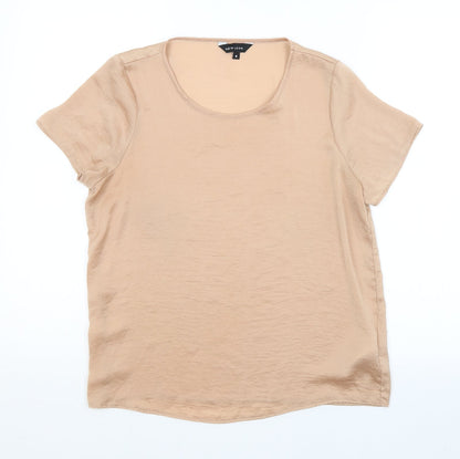 Womens UK Size 8 New Look Brown Basic Blouse