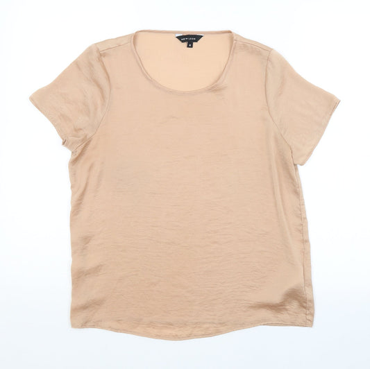 Womens UK Size 8 New Look Brown Basic Blouse