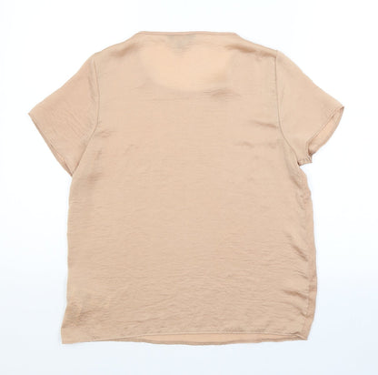 Womens UK Size 8 New Look Brown Basic Blouse