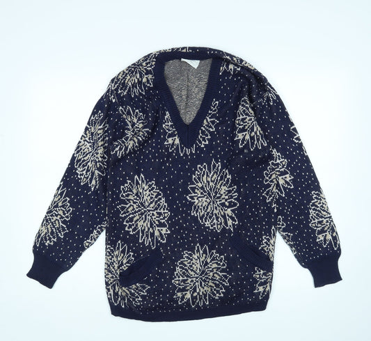 Country Casuals Womens Blue Argyle/Diamond  Pullover Jumper Size S