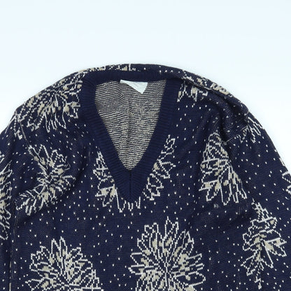 Country Casuals Womens Blue Argyle/Diamond  Pullover Jumper Size S