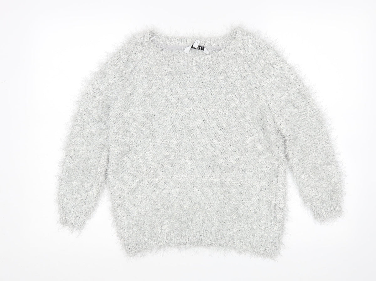 Additional front view of Debenhams women’s silver jumper, size UK 14