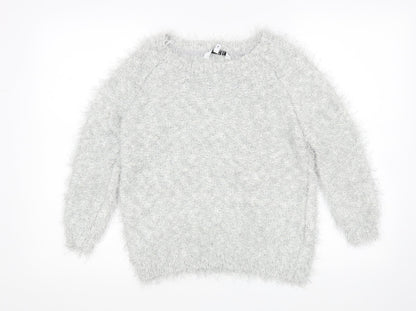 Additional front view of Debenhams women’s silver jumper, size UK 14