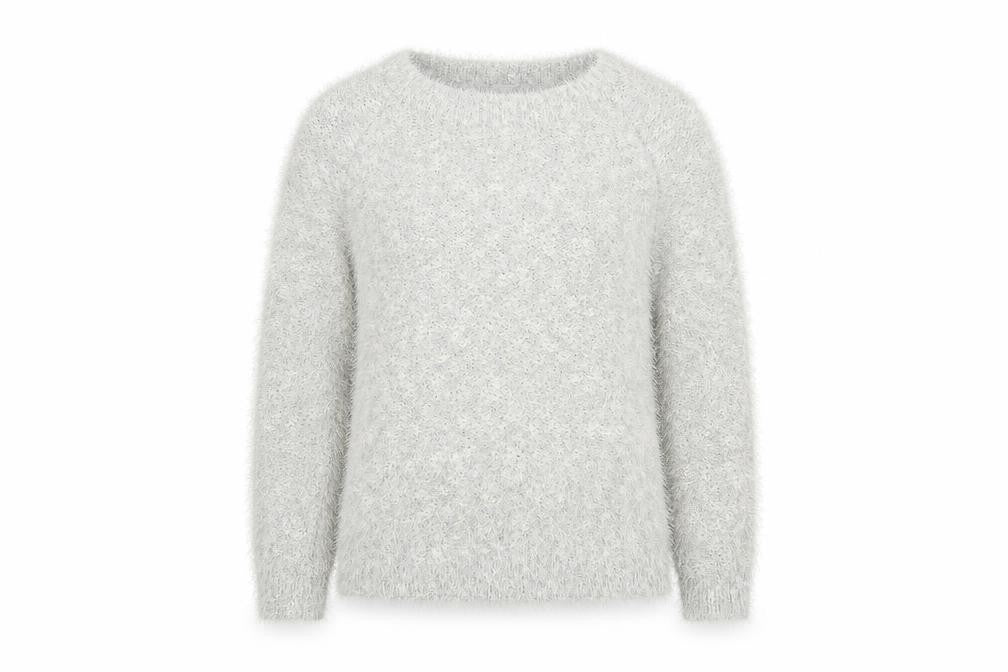 Front view of Debenhams women’s silver jumper, size UK 14