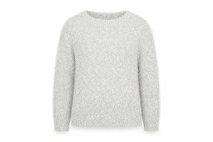 Front view of Debenhams women’s silver jumper, size UK 14