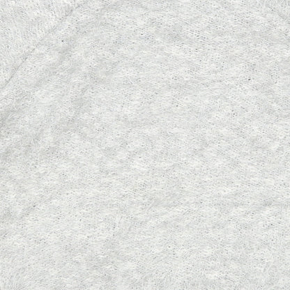 Brand and care label for Debenhams women’s silver jumper, size UK 14