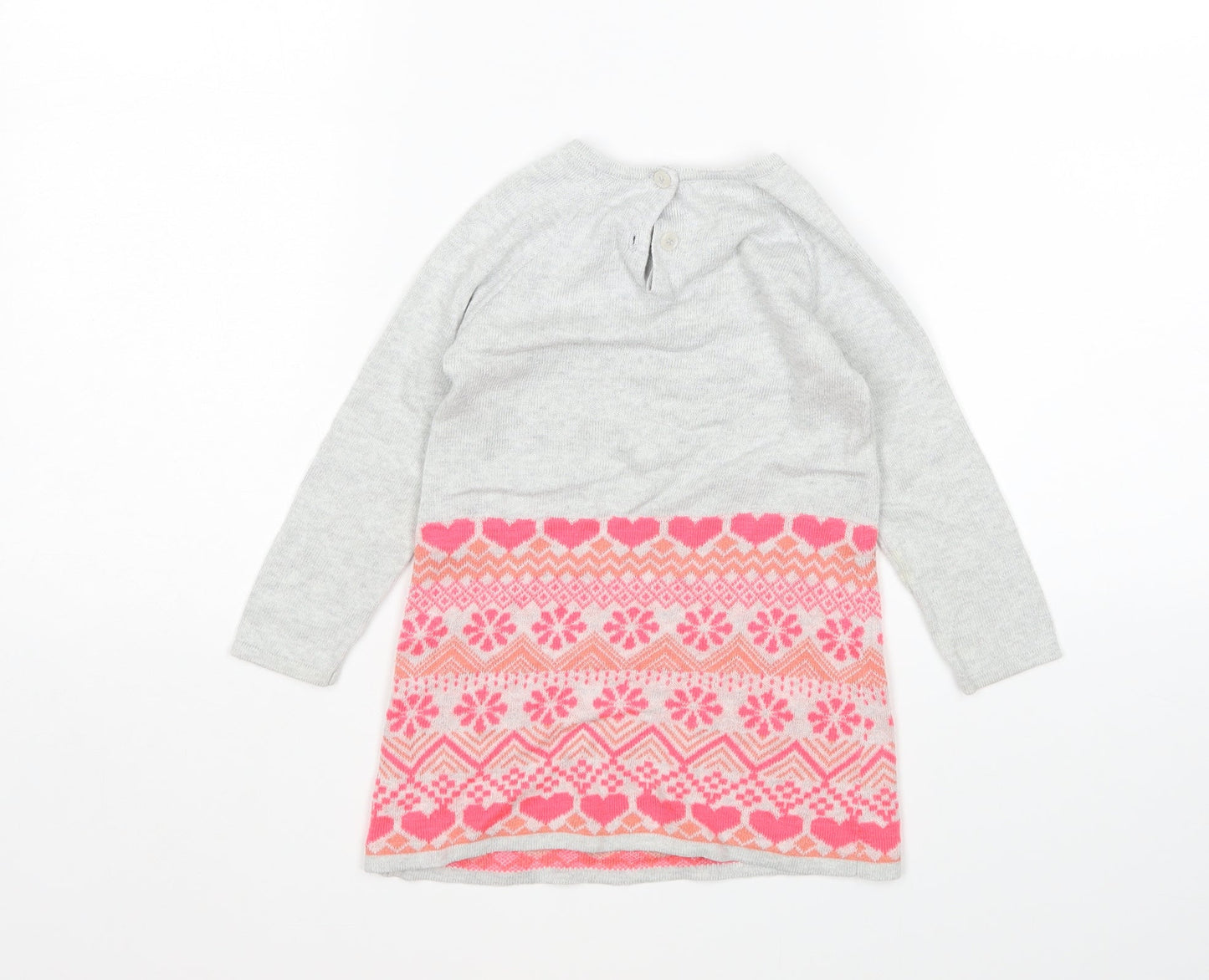 Preowrn Girls Multicoloured Argyle/Diamond  Jumper Dress  Size 18-24 Months