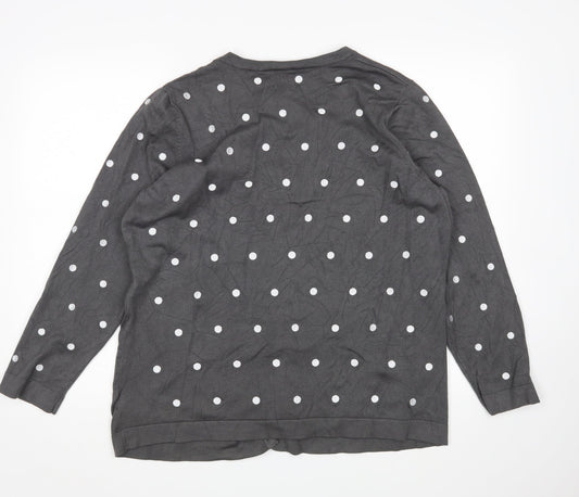 Womens UK Size S Ann Harvey Grey Cardigan Jumper