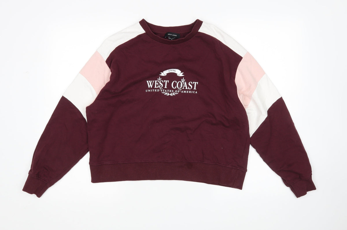 Additional front view of New Look women’s multicoloured pullover sweatshirt, size S
