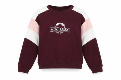Front view of New Look women’s multicoloured pullover sweatshirt, size S