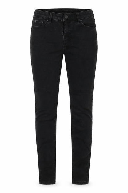 Front view of Denim Co women’s black skinny jeans, size UK 8, 28-inch leg