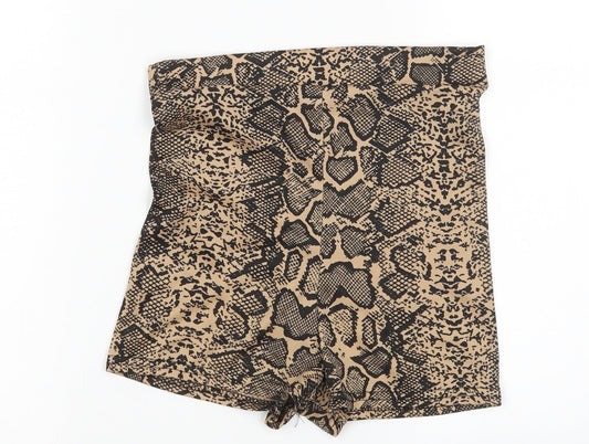 PRETTYLITTLETHING Womens Multicoloured Animal Print  Hot Pants Shorts Size 6