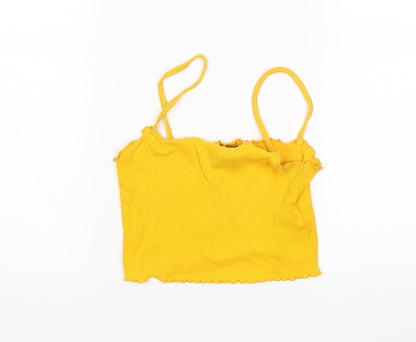 Womens UK Size 8 Topshop Yellow Cropped Tank