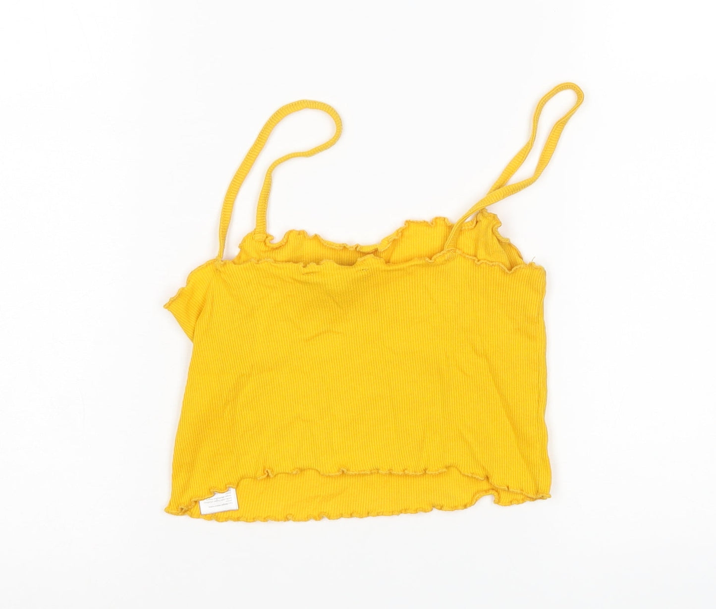 Womens UK Size 8 Topshop Yellow Cropped Tank
