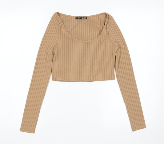 Shein  Womens Brown   Cropped T-Shirt Size XS