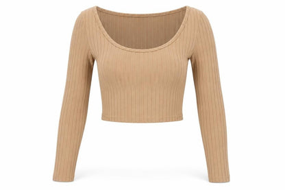 Front view of SHEIN women’s brown cropped t-shirt, size XS