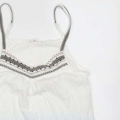 Close-up detail of Lootstock women’s multicoloured basic tank, size M