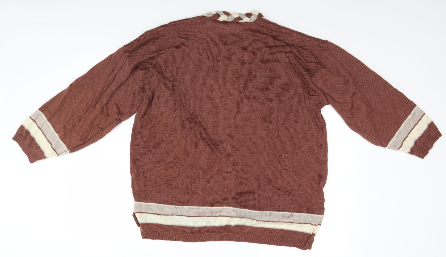 Future Lady Womens Brown   Cardigan Jumper Size L