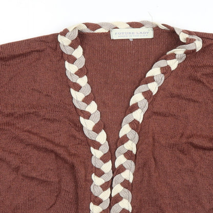 Future Lady Womens Brown   Cardigan Jumper Size L