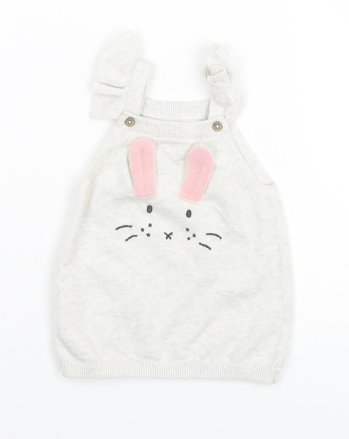 Front view of O.C. Sweaters girls’ grey a-line - bunny