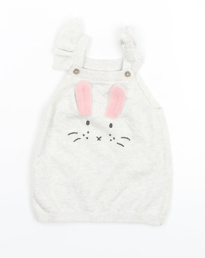 Front view of O.C. Sweaters girls’ grey a-line - bunny