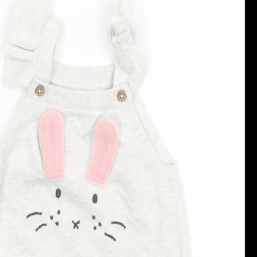 Close-up detail of O.C. Sweaters girls’ grey a-line - bunny