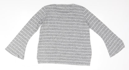 MUDO Womens Grey Striped  Pullover Jumper Size M