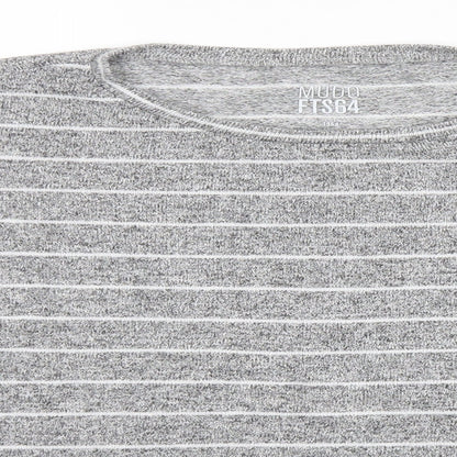 MUDO Womens Grey Striped  Pullover Jumper Size M