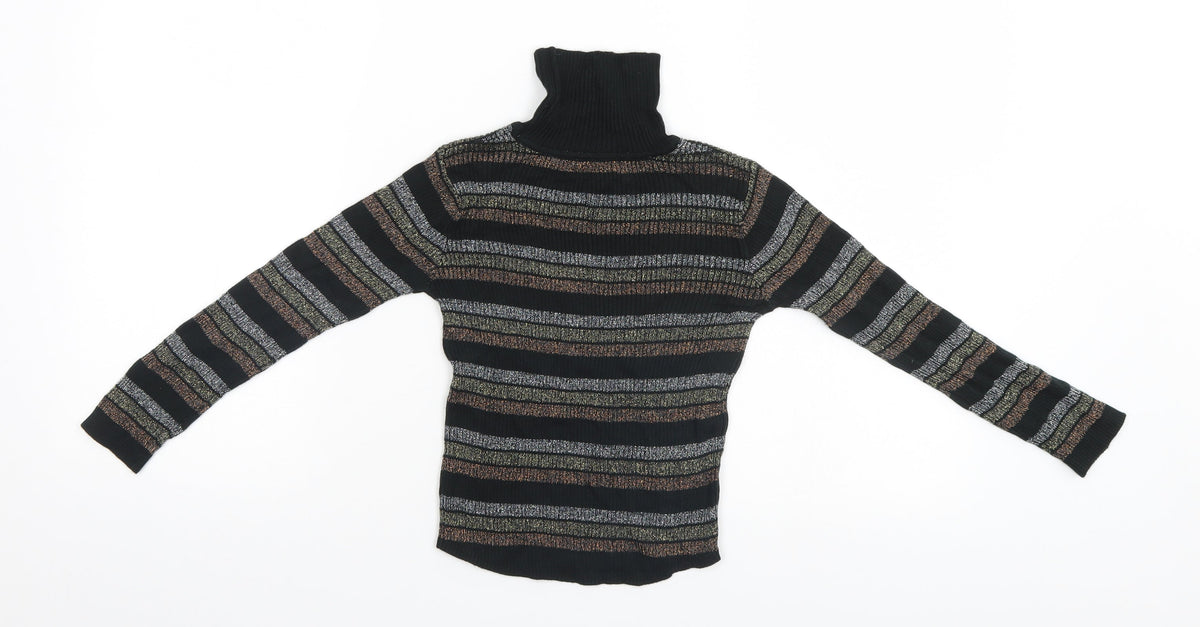 Back view of Preworn girls’ black striped jumper