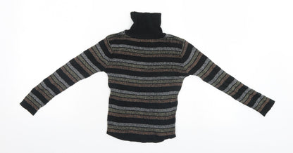 Back view of Preworn girls’ black striped jumper