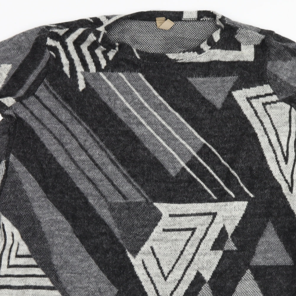 TU Womens Grey Geometric  Pullover Jumper