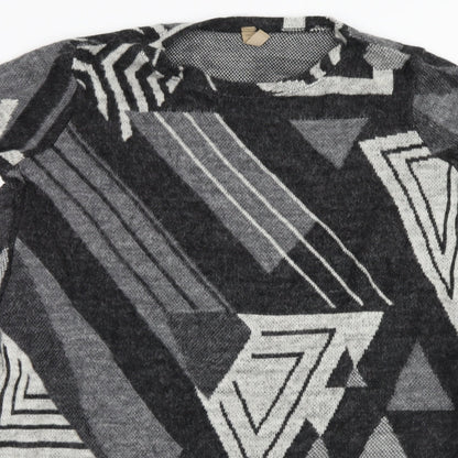 TU Womens Grey Geometric  Pullover Jumper