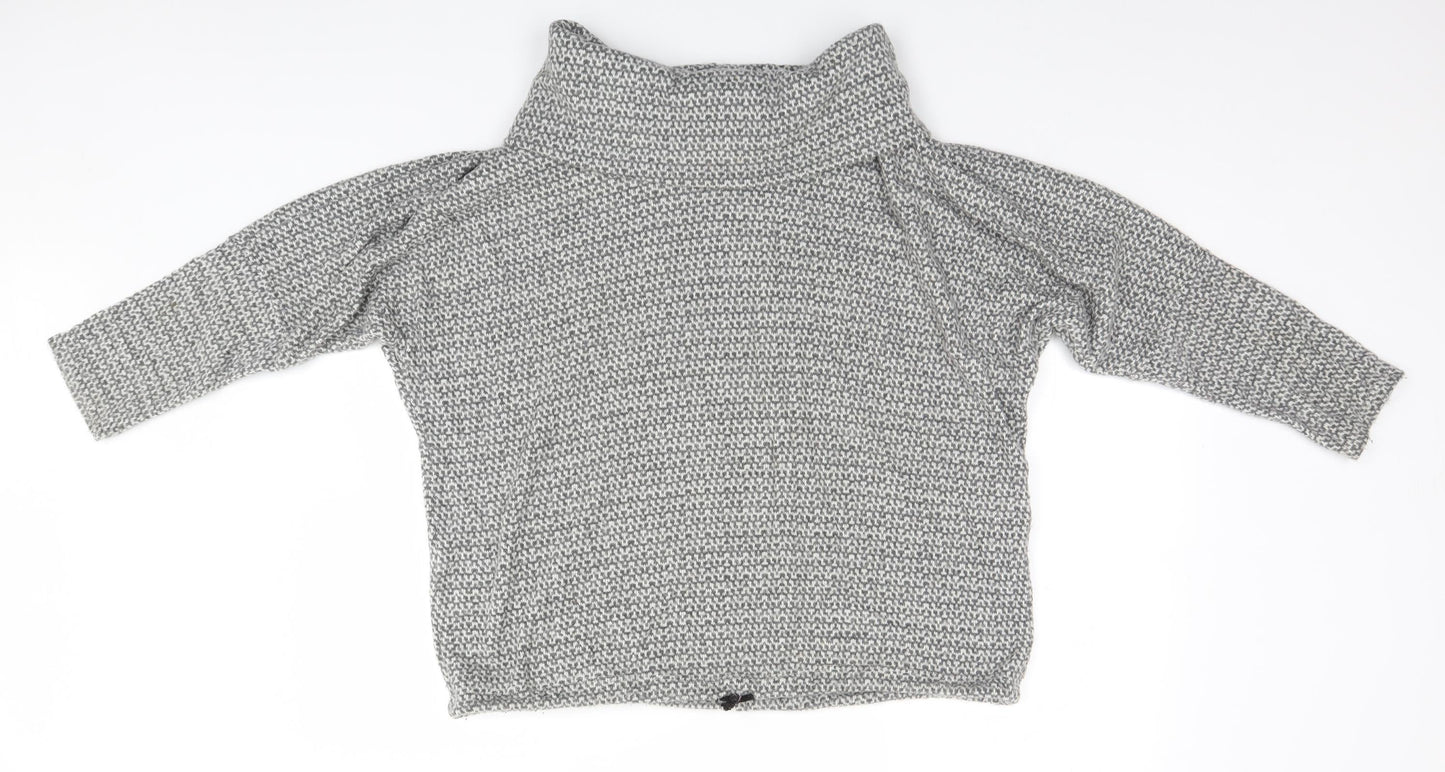Womens UK Size S Apricot Grey Pullover Jumper