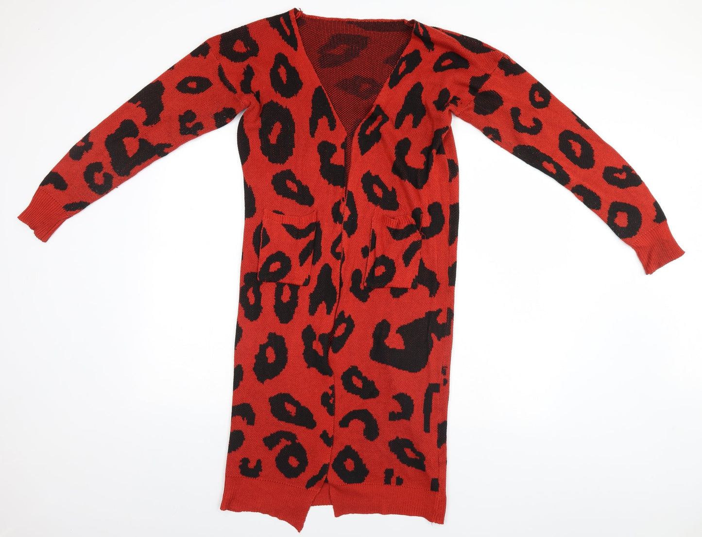 Womens UK Size L Preworn Red Cardigan Jumper