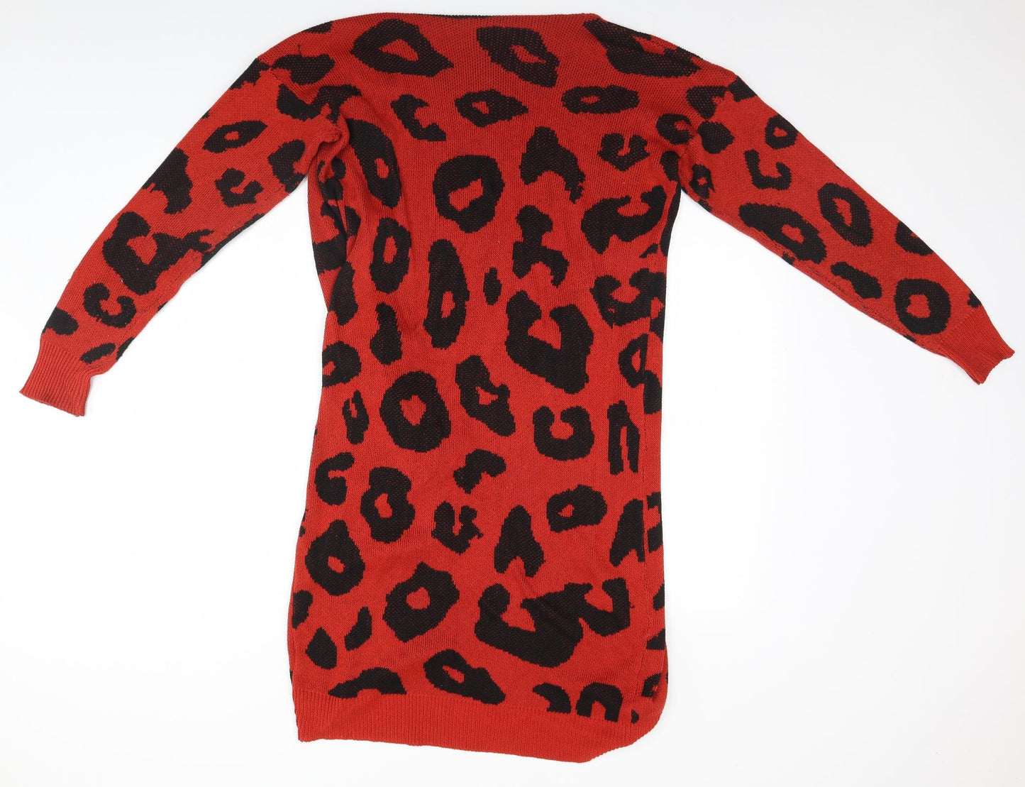 Womens UK Size L Preworn Red Cardigan Jumper