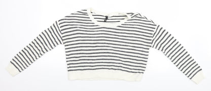 Womens UK Size 10 Divided White Pullover Jumper