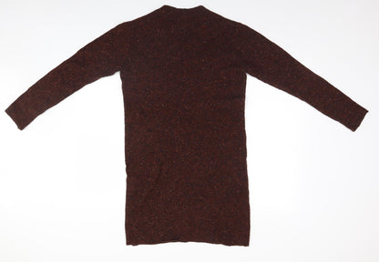 Womens UK Size S Preworn Brown Pullover Jumper