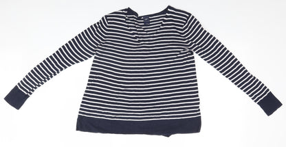 Gap Womens Blue Striped  Pullover Jumper Size L
