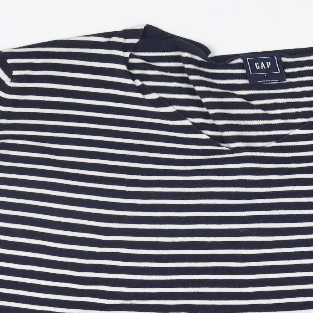 Gap Womens Blue Striped  Pullover Jumper Size L