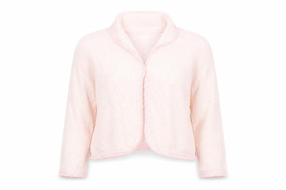 Front view of Lux women’s white cardigan jumper, size XL