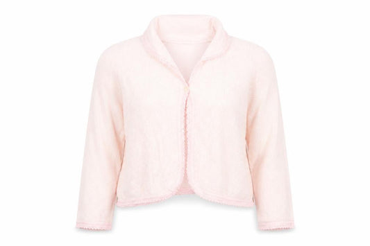 Front view of Lux women’s white cardigan jumper, size XL