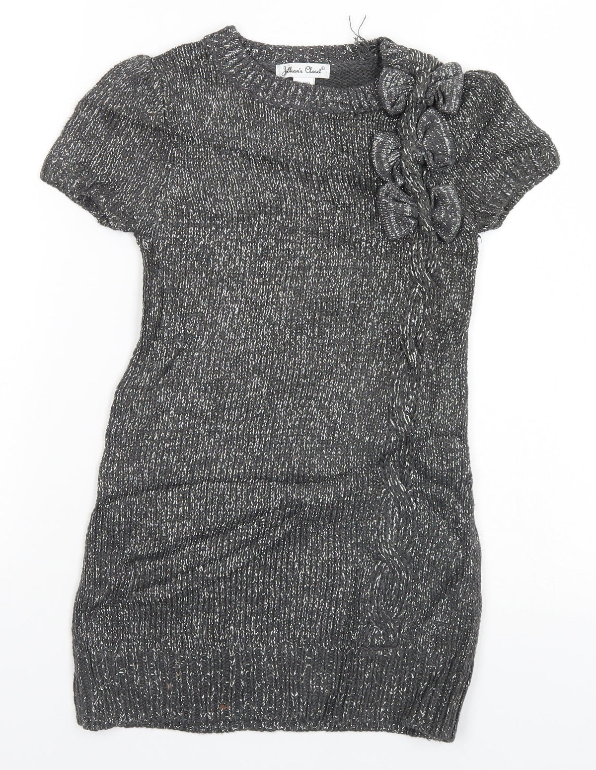 Additional front view of Jillian's Closet women’s silver jumper, size UK 4
