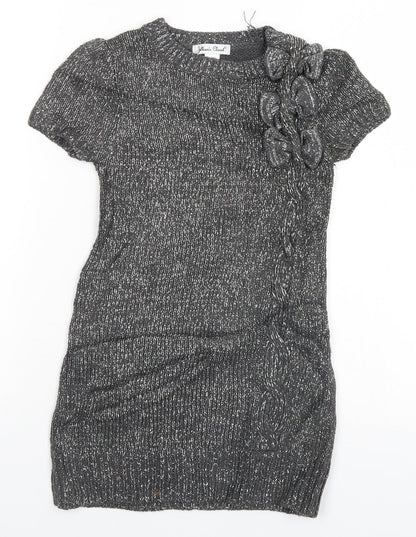 Additional front view of Jillian's Closet women’s silver jumper, size UK 4