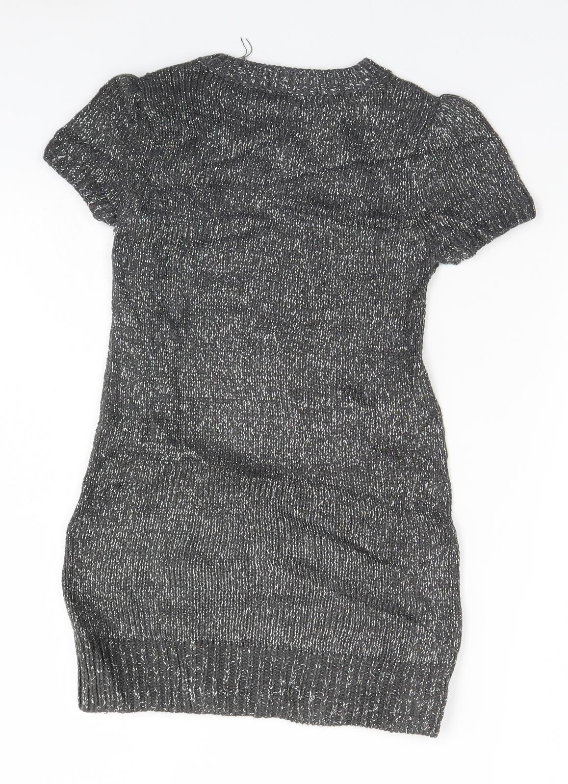 Back view of Jillian's Closet women’s silver jumper, size UK 4