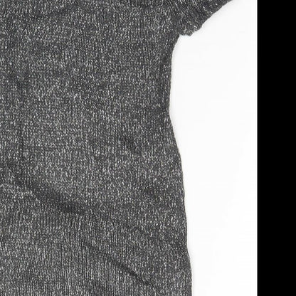 Brand and care label for Jillian's Closet women’s silver jumper, size UK 4