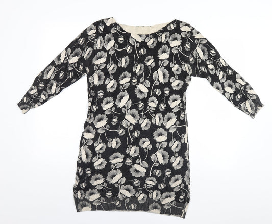 F&F Womens Black Floral  Pencil Dress  Size 12