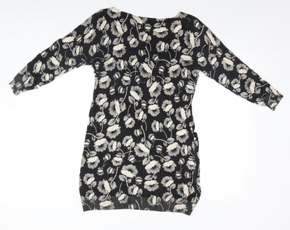 F&F Womens Black Floral  Pencil Dress  Size 12