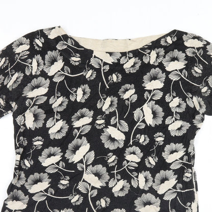 F&F Womens Black Floral  Pencil Dress  Size 12