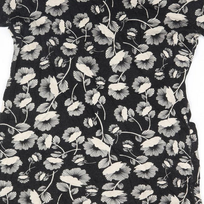 F&F Womens Black Floral  Pencil Dress  Size 12