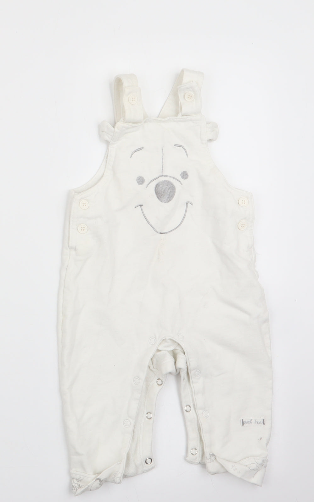Disney by TU Boys White Animal Print  Dungaree One-Piece Size 6-9 Months  - Polar Bear face